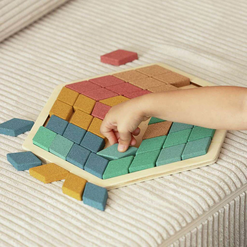Korko Creative Colour Tiles Natuurlijk Cork Puzzle voor Geluidsisolatie