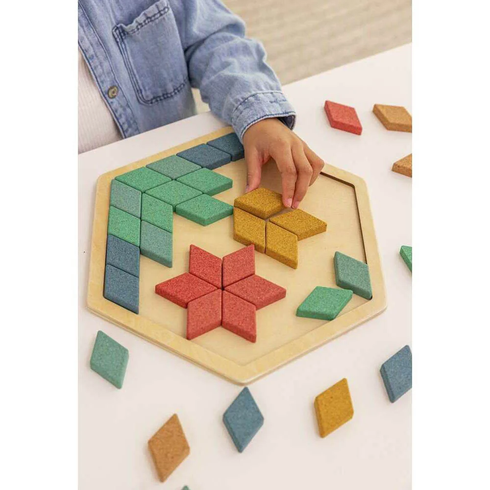 Korko Creative Colour Tiles Natuurlijk Cork Puzzle voor Geluidsisolatie
