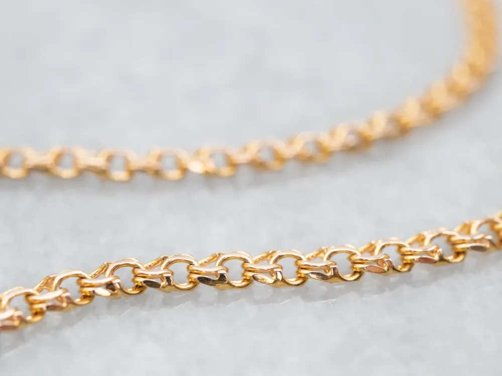 Kurk granulaten 19K Goudgeel Gold Fancy Curb Chain