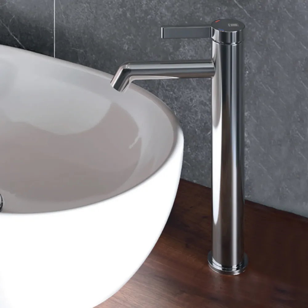 Kurk poeder Single-lever tall basin mixer RubiFlux Tundra series - Effen Black