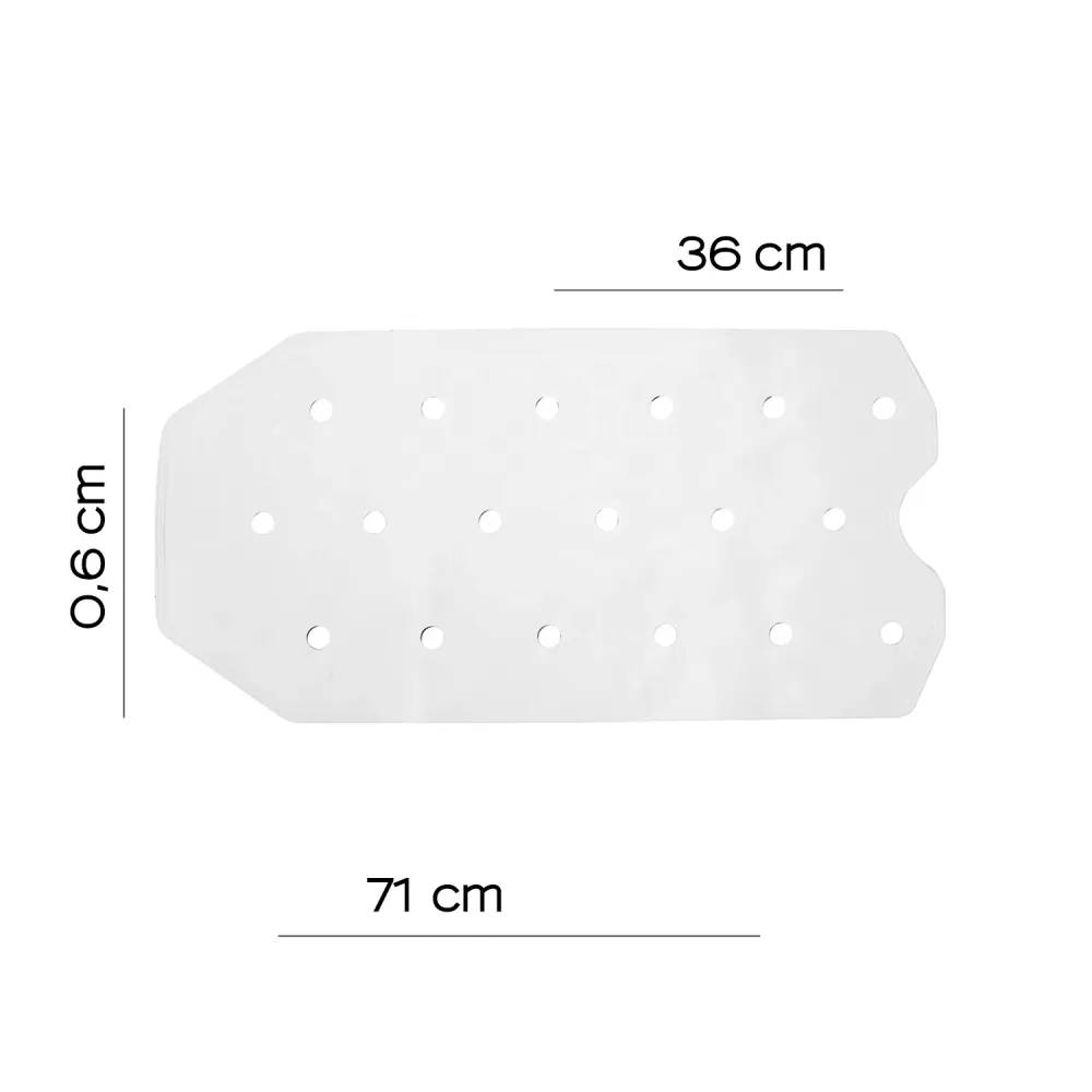 Non-slip bathtub mat 72x36 cm gummi Gedy - White