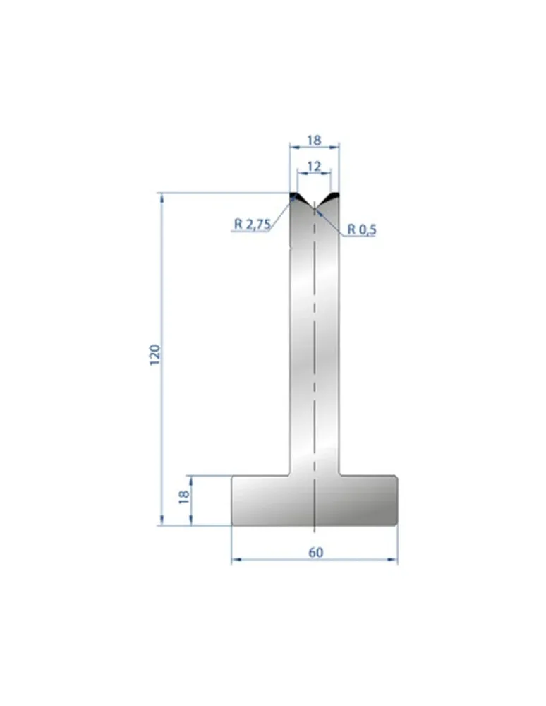 Part No. 3055 @ 835mm 88 Degree T Shape Die