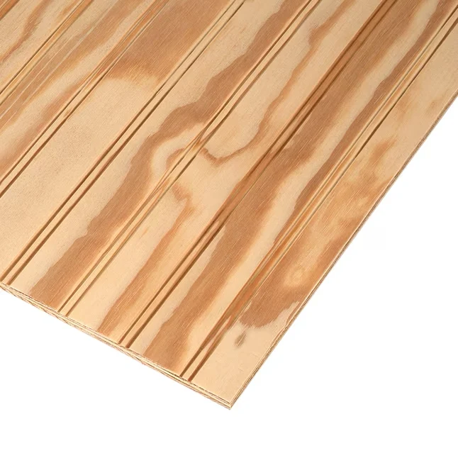 Plytanium Ply-Bead Natural/Rough Sawn 0.3437- x 48- x 96- SYP Plywood Panel Siding