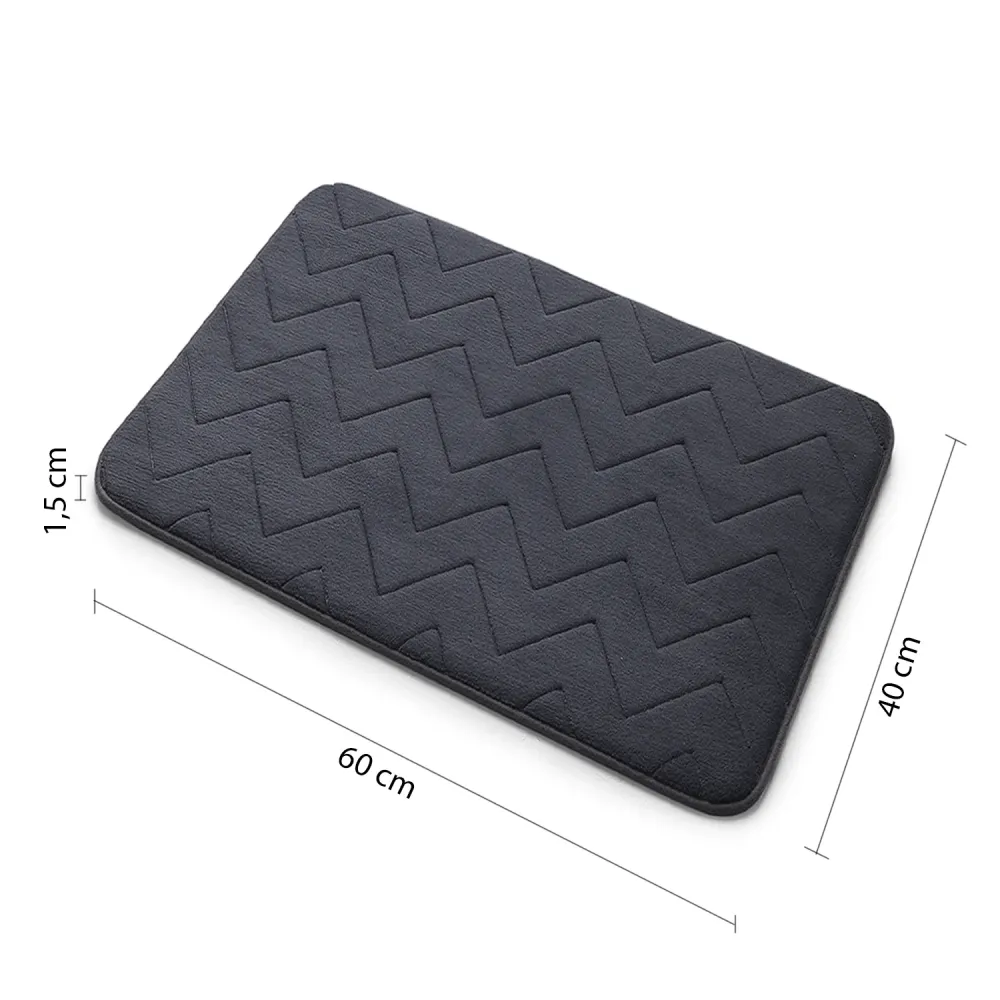 Rug 40x60 memory foam non-slip bottom Foam Gedy - Anthracite