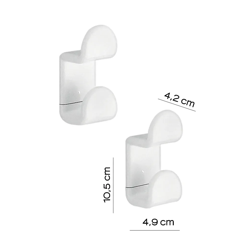 Set 2 wandbevestigd coat racks Gedy series 2900 - White