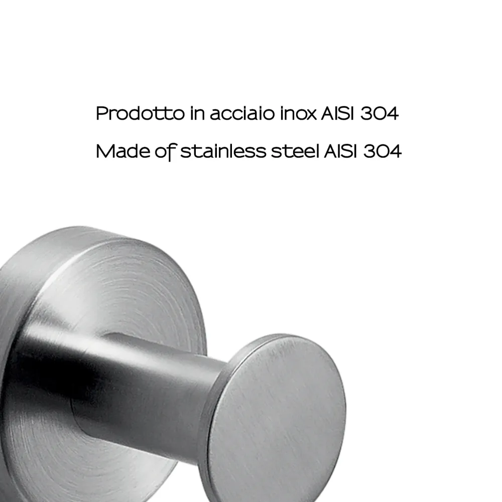 Single coat rack AISI 304 Corrosiebestendig Steel Gedy Project series - Brushed