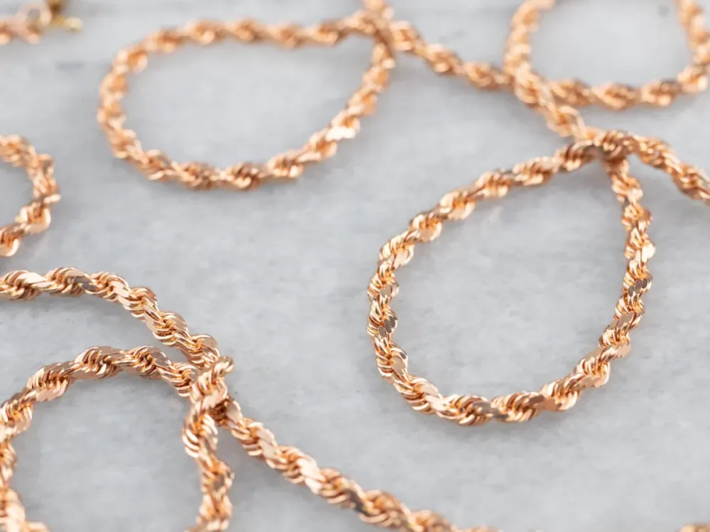 14K Rose Gold Rope Chain