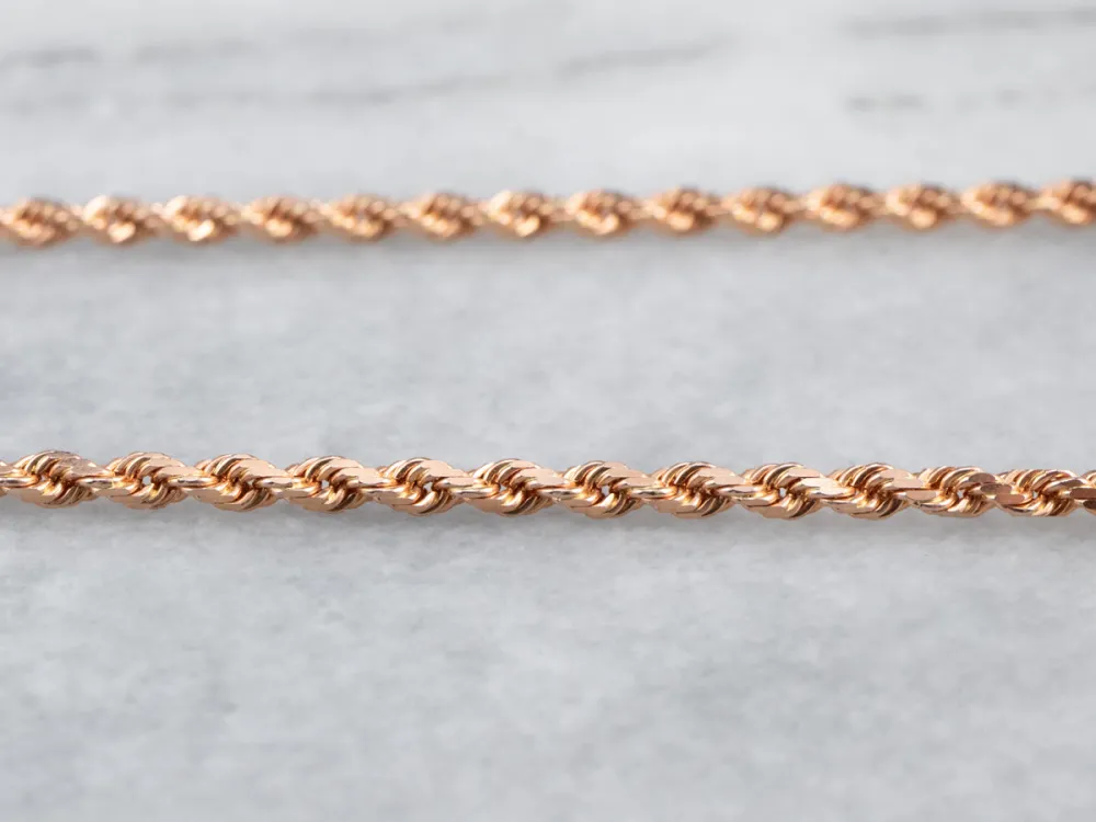 14K Rose Gold Rope Chain