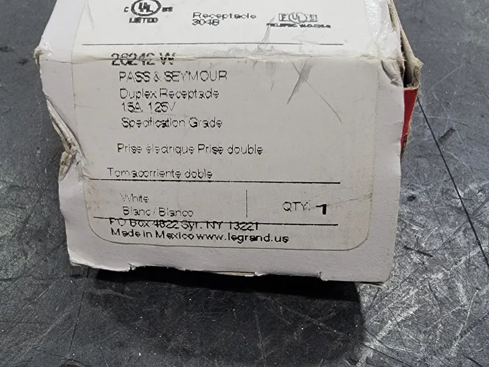 15A 125V Duplex Receptacle 26242-W