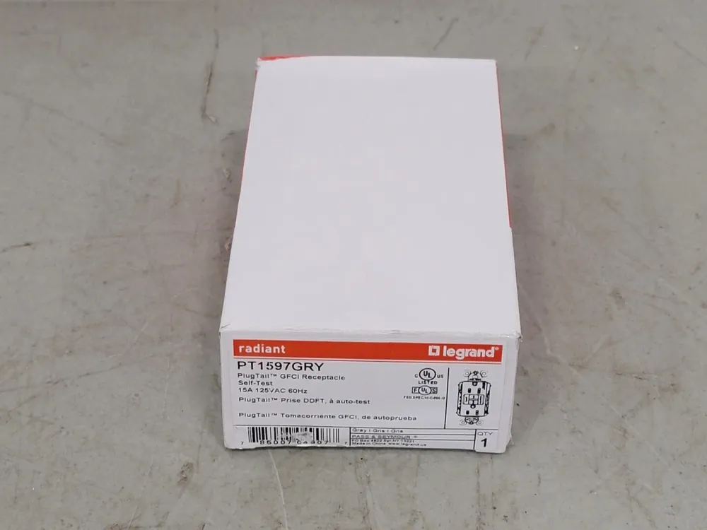 15A, 125V Self-Test GFCI Duplex Receptacle PT1597-GRY