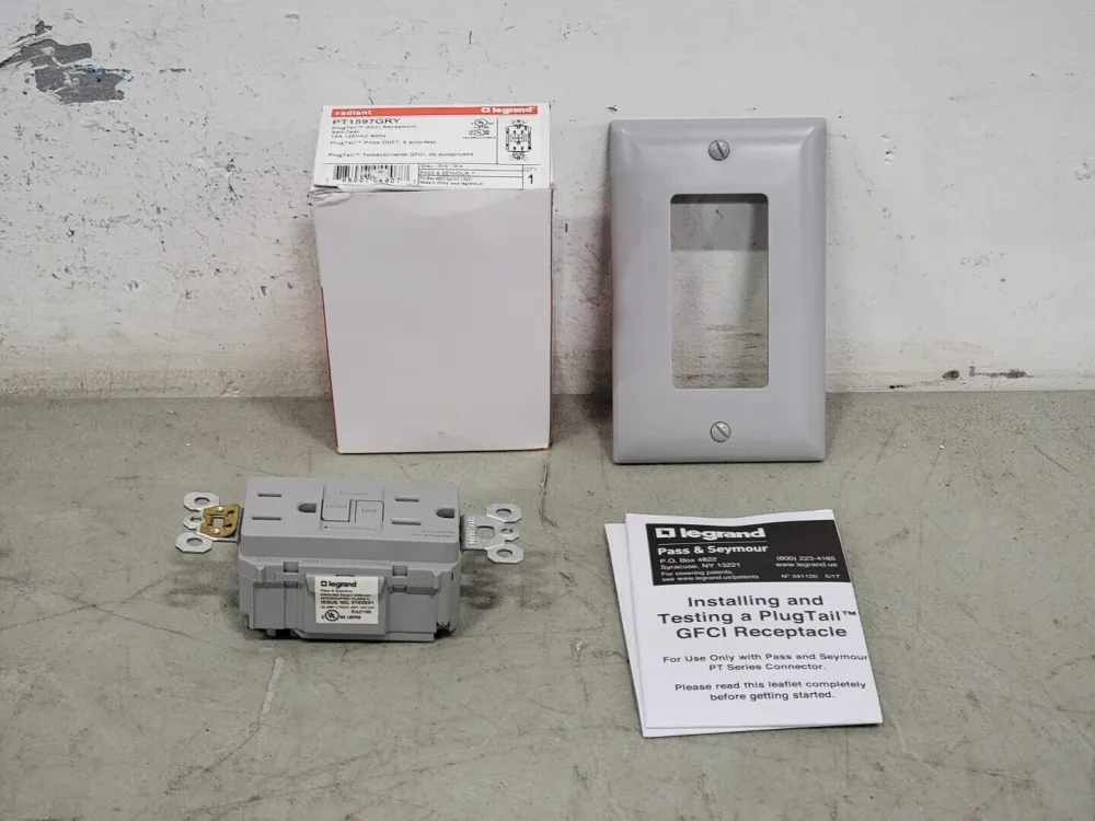 15A, 125V Self-Test GFCI Duplex Receptacle PT1597-GRY