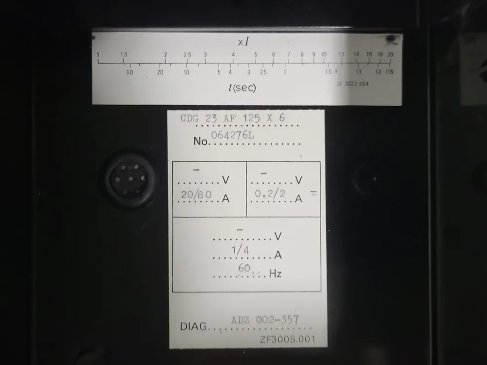 1/4 Amp Inverse Time Overcurrent & Earth Fault Relay CDG23AF125X6