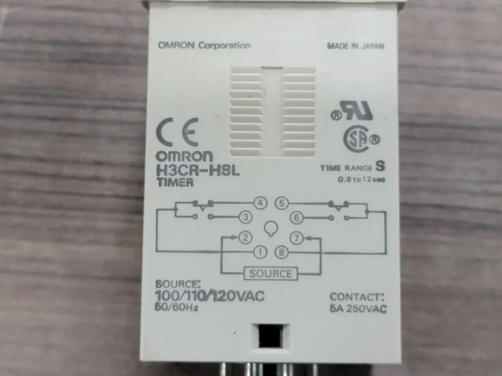 5 Amp Time Delay Relay H3CR-H8L AC100-120 S