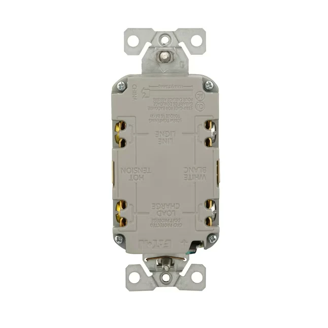 Eaton 15-Amp 125-volt Tamper Resistant GFCI Residential Decorator Outlet, Ivory drietal