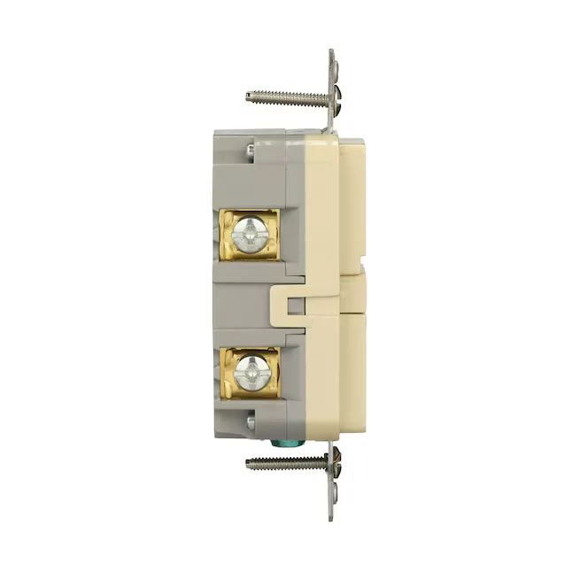 Eaton 15-Amp 125-volt Tamper Resistant GFCI Residential Decorator Outlet, Ivory drietal