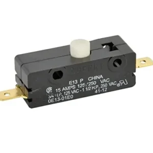 ZF Electronics Mini Switch, Snap Action, SPST, Normally Open, Off-Momentary, Pin Plunger, 15A, 125V, QC Terminals - 0E13-01E0