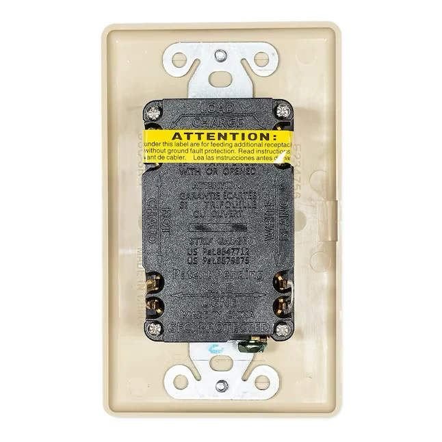 EZ-FLO 15-AMP 125-Volt Duplex Self-Test Dun GFCI outlet LED Indicator and Wall Plate Ivory