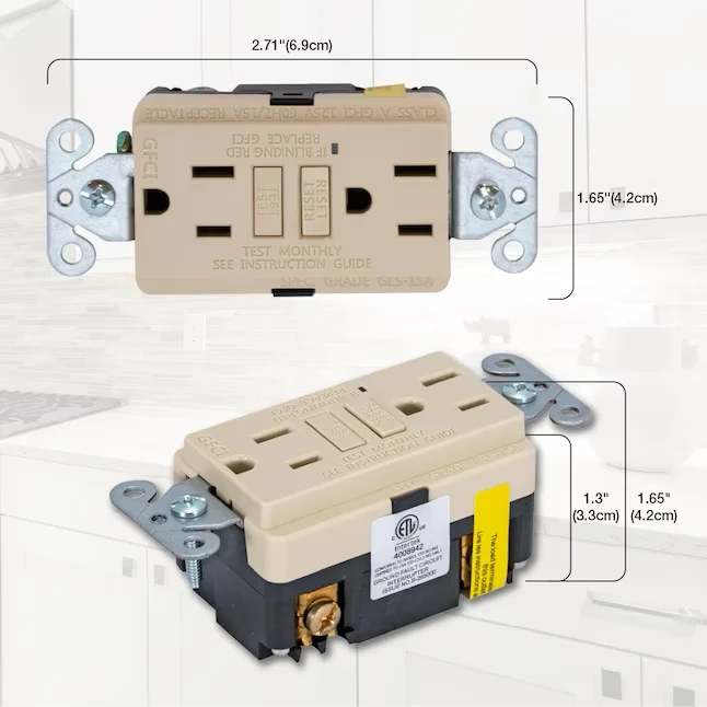 EZ-FLO 15-AMP 125-Volt Duplex Self-Test Dun GFCI outlet LED Indicator and Wall Plate Ivory