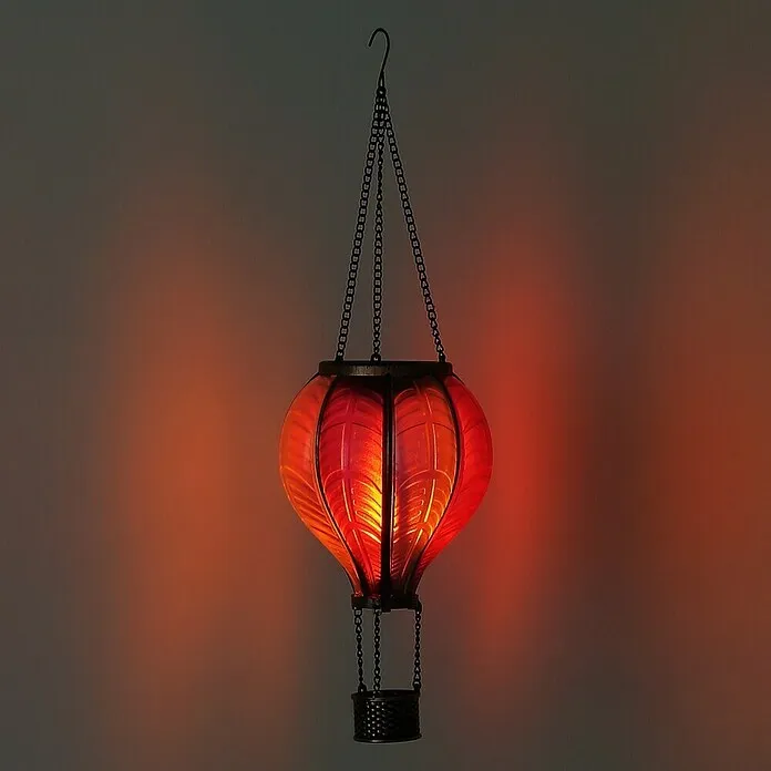 Globo Solarhanglamp Ballon - Roze, IP44, Ø x h: 14 x 46,5 cm