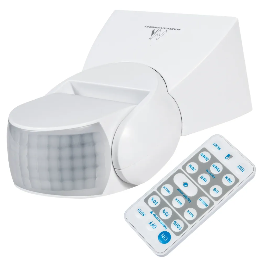 Maclean Energy MCE241 Infrarood bewegingssensor met afstandsbediening IP65, max 800W (gloeilamp), max 1200W (LED)