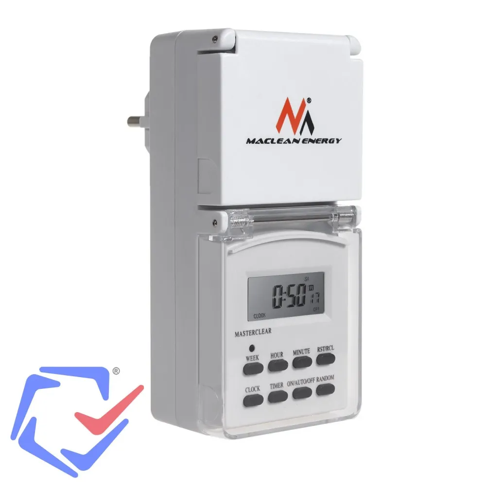 MacLean MCE08G Electronisch Outdoor Timer Switch met 10 programma's 6,3a 20 mm