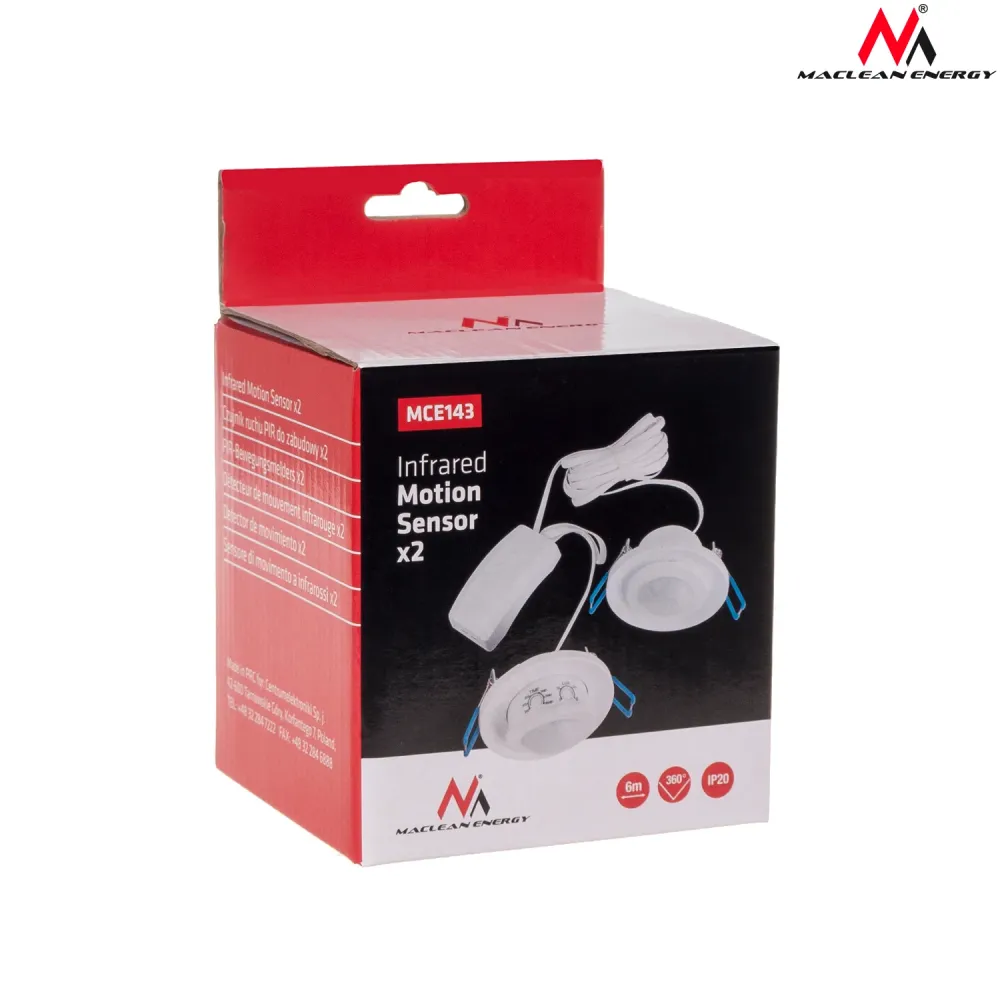 MacLean MCE143 Dubbele infrarood bewegingssensor detector PIR 2 PCS Mechanisch universele 8m