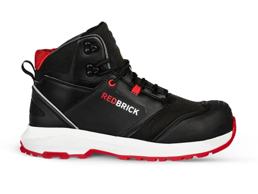 Redbrick werkschoenen - Pulse Overnose - hoog - met kruipfrischs - S3 - zwart / rood