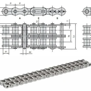 Oliebestendige Donghua - Rollenketting - Onderhoudsvrij - SLR - Duplex - BS