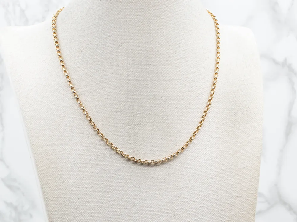 Yellow Gold Rolo Link Chain