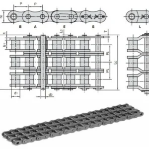 Zware Dienst Donghua - Rollenketting - SBSR - Triplex - 1/2" - BS - 08B-3