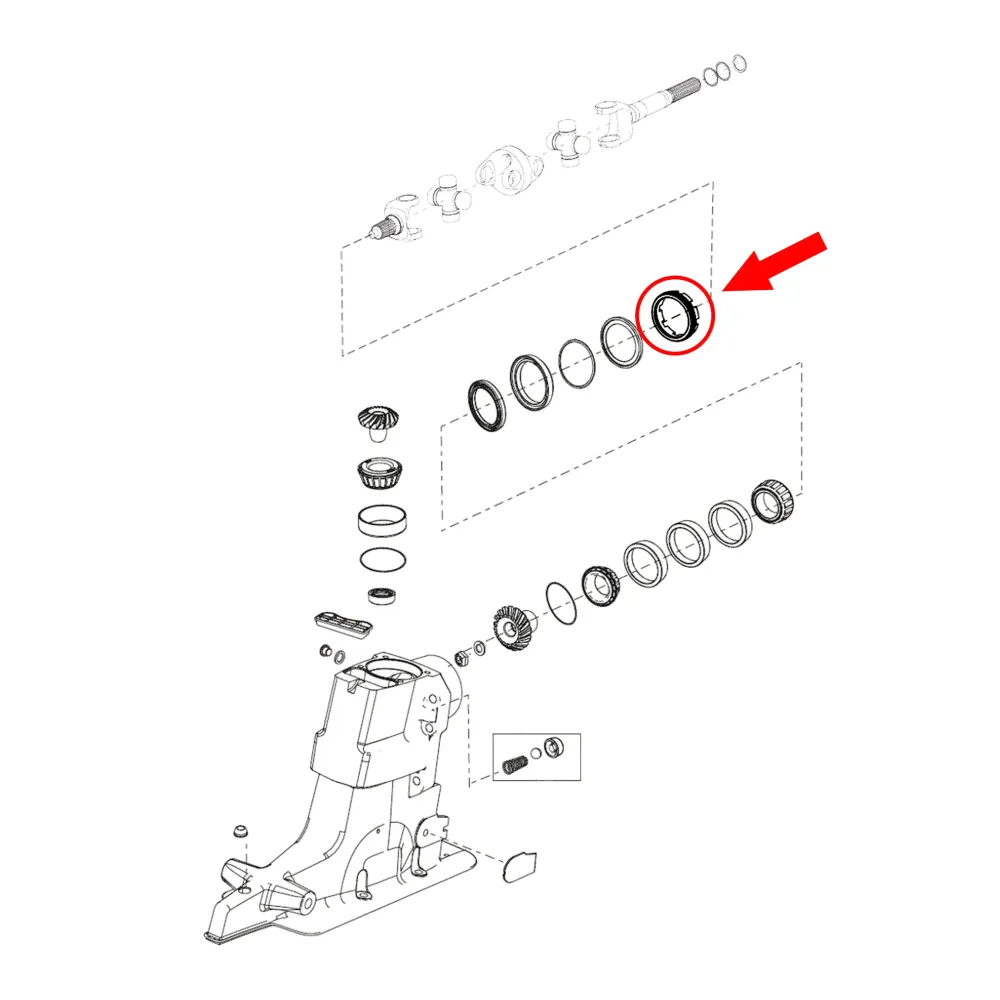 Retaining Nut MerCruiser R-MR Alpha I Gen II - 816811-2, 8168111, 18-3752