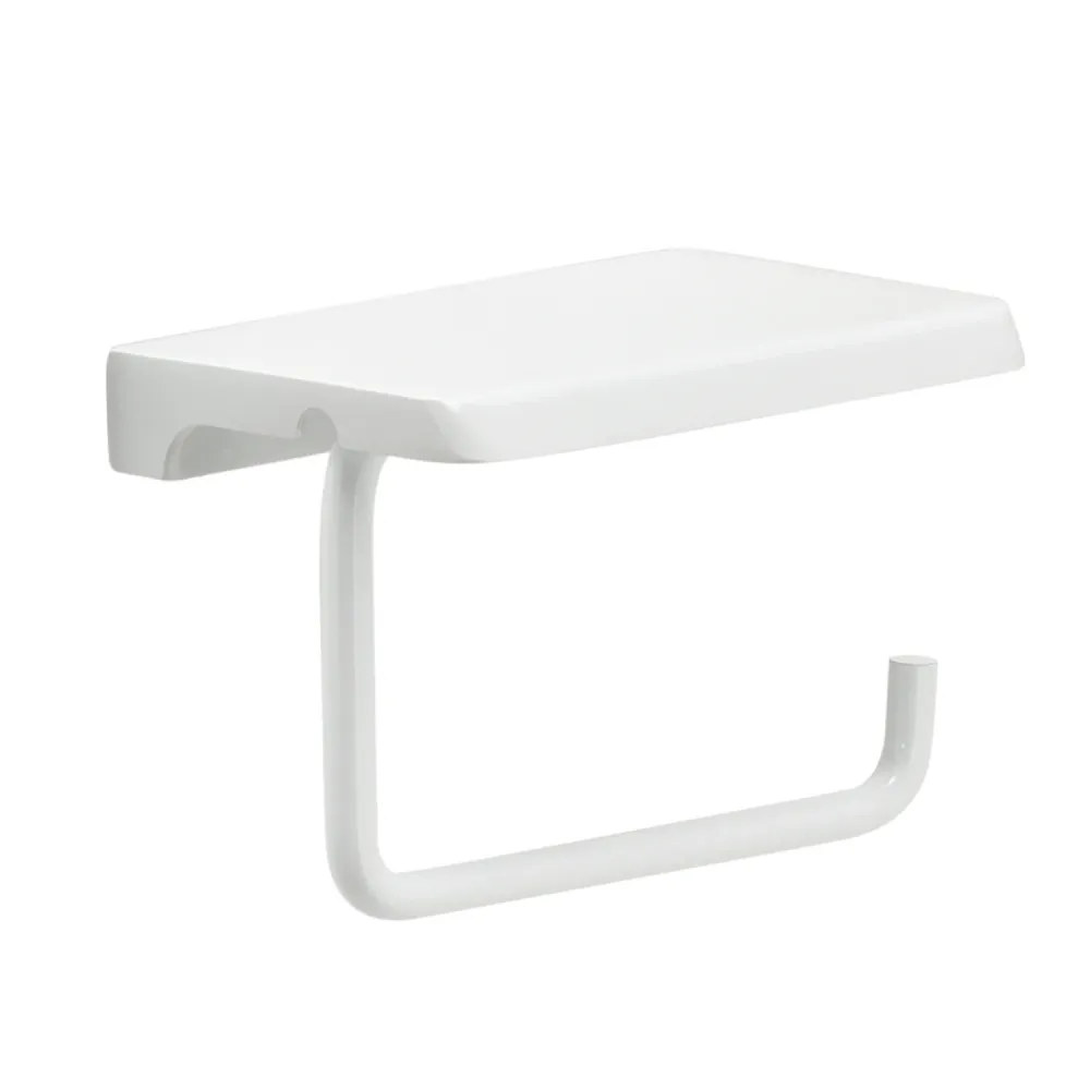 Wall-mounted roll holder support shelf Gedy roestvast steel - White