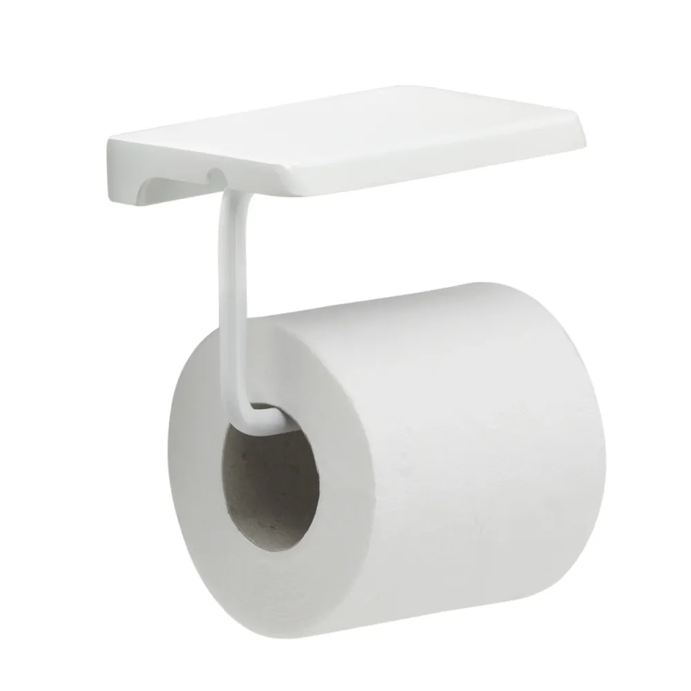 Wall-mounted roll holder support shelf Gedy roestvast steel - White