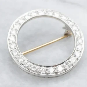 Platinum and Goud Diamond Circle Pin - Voor Industriële Toepassingen
