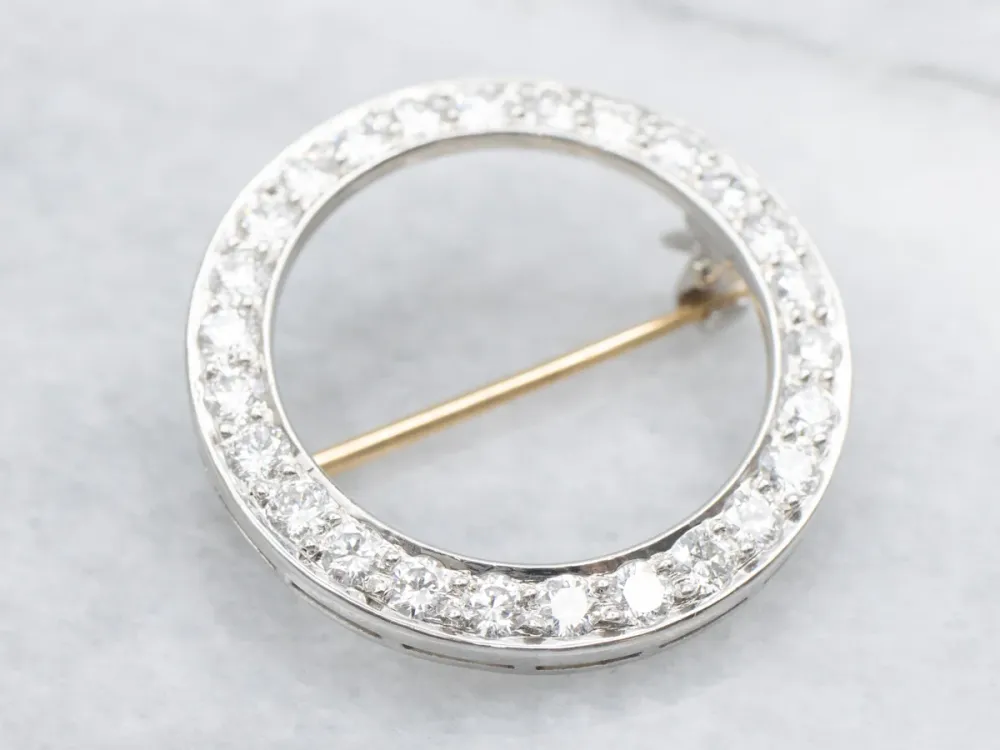 Platinum and Goud Diamond Circle Pin - Voor Industriële Toepassingen
