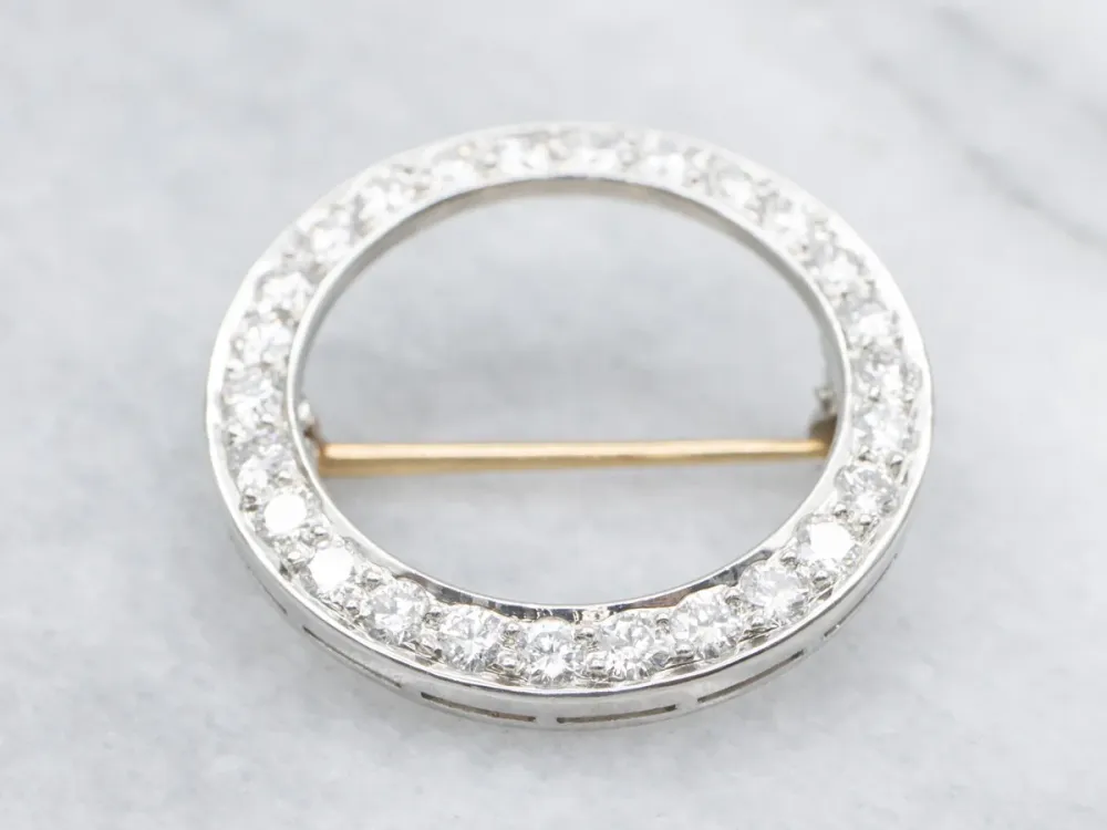 Platinum and Goud Diamond Circle Pin - Voor Industriële Toepassingen