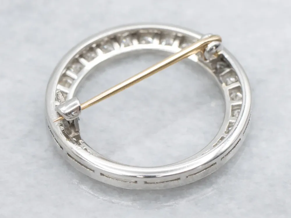 Platinum and Goud Diamond Circle Pin - Voor Industriële Toepassingen