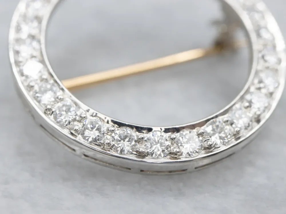 Platinum and Goud Diamond Circle Pin - Voor Industriële Toepassingen