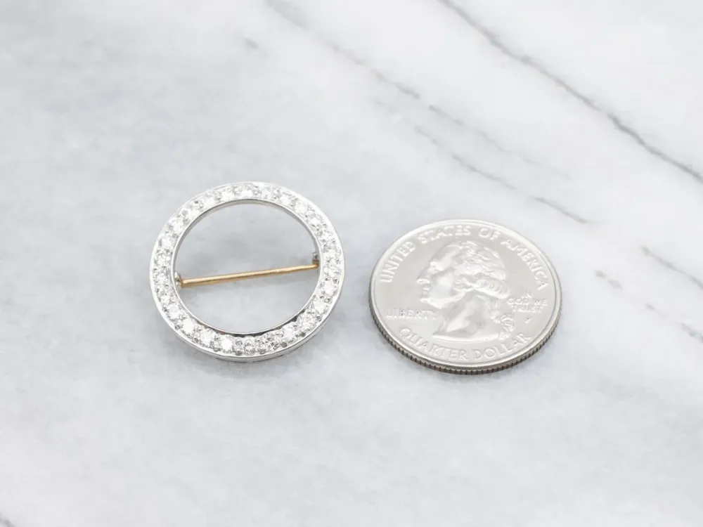 Platinum and Goud Diamond Circle Pin - Voor Industriële Toepassingen
