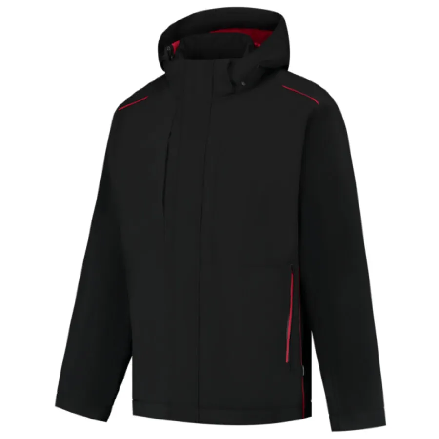 Tricorp Winter Tech Shell Accent zwart-rood M - CE Goedgekeurd