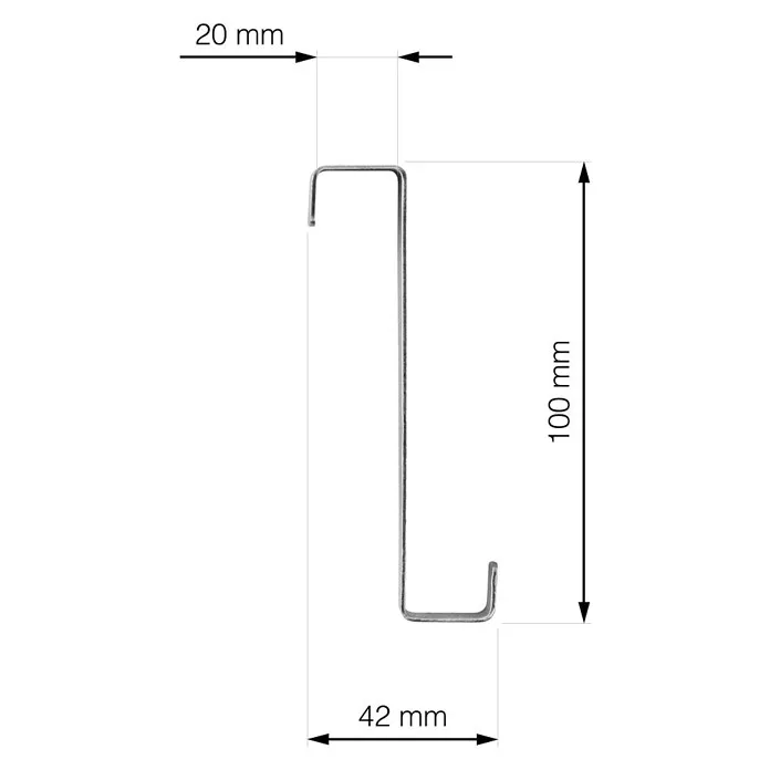 Walteco Deurhaak 1 x deurhaak - l x b x h: 40 x 18 x 100 mm, Roestvrij staal, 1 st.