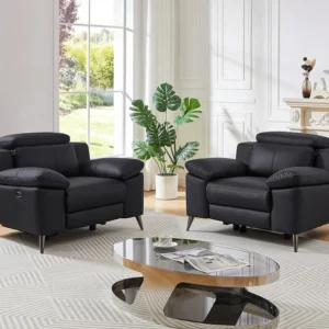 Industrieel Gecertificeerd Elektrische relax-fauteuil van zwart vaarsleer MAROTI