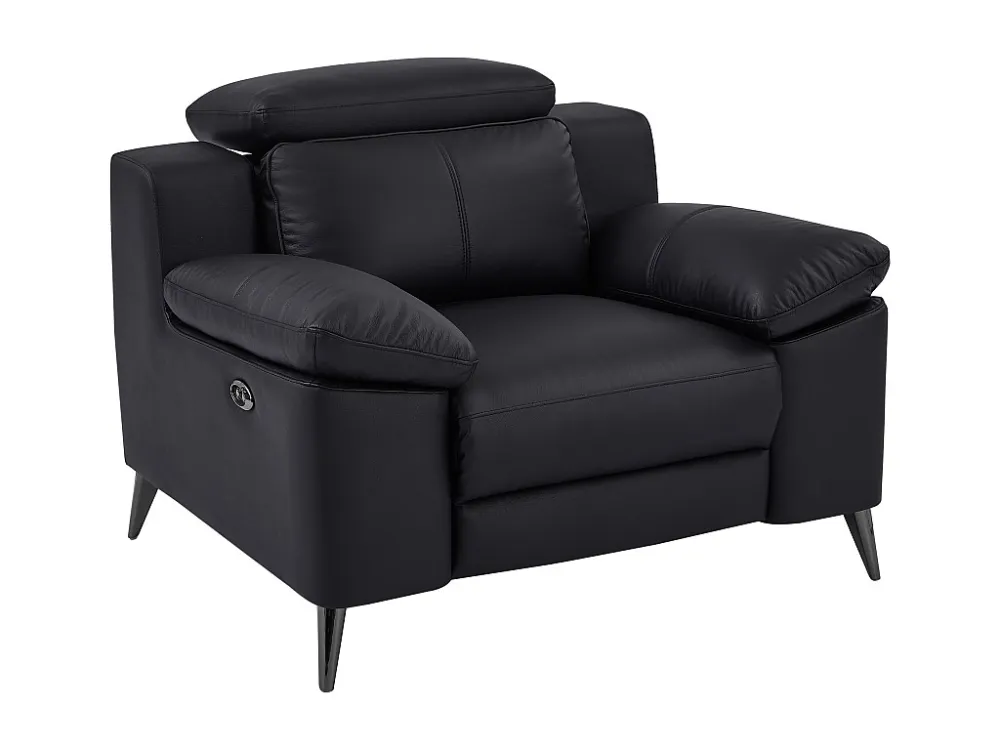 Industrieel Gecertificeerd Elektrische relax-fauteuil van zwart vaarsleer MAROTI
