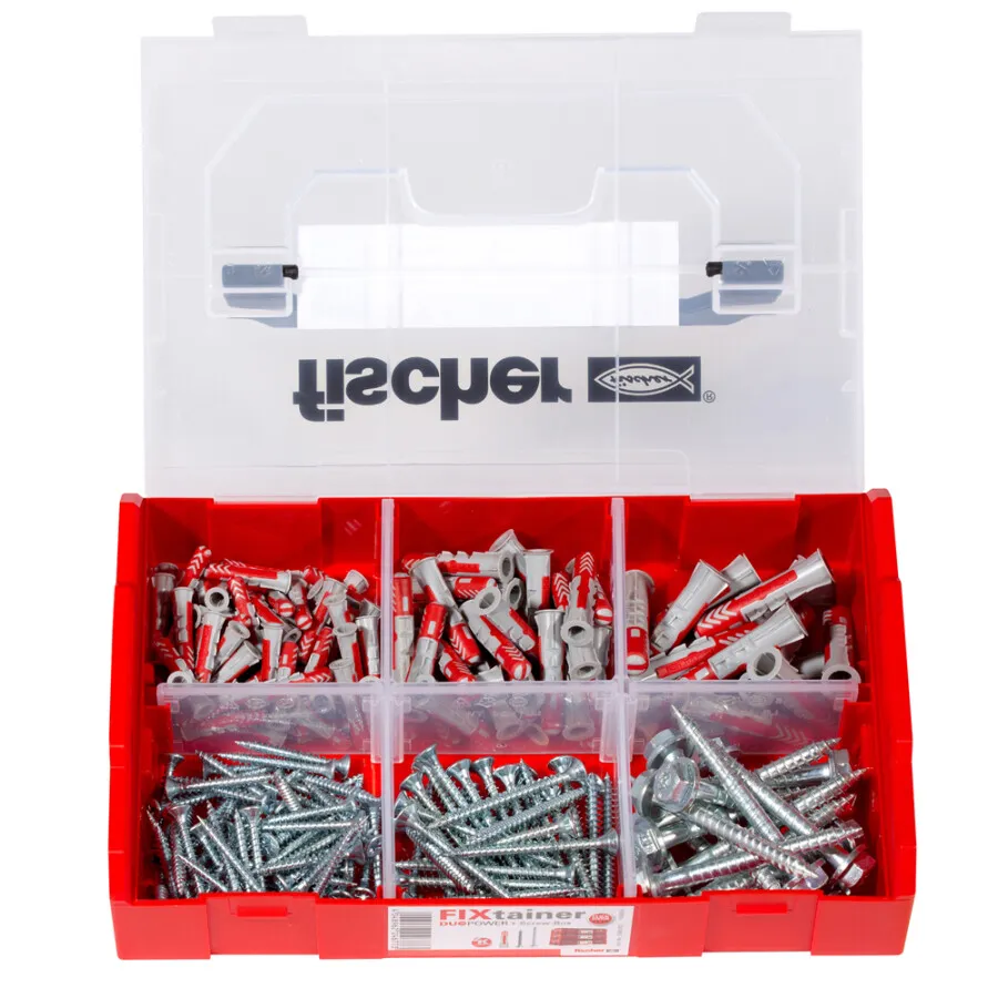 fischer Fixtainer pluggen- en schroevenset - Duopower - 210-delig - 536162 met Inbus Sleutel