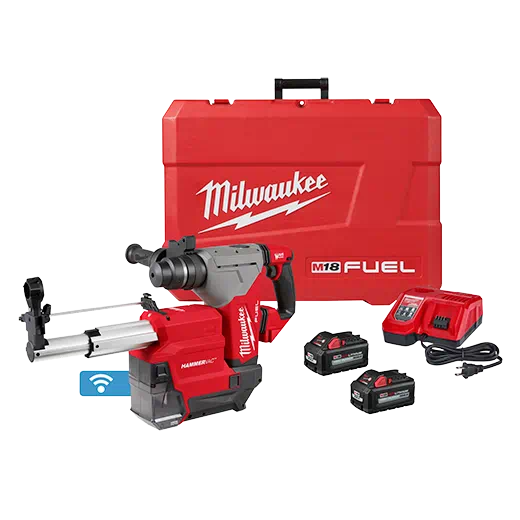 MILWAUKEE M18 FUEL 1-1/8" SDS PLUS Rotary Hammer w/ ONE-KEY Kit w/ HAMMERVAC Dedicated Dust Extractor