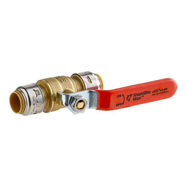 SharkBite Max Ball Valve 1/2 . Push-Fit x 1/2 . Push-Fit