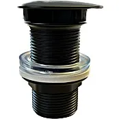 Aluminiumoxide Afvoerplug - Hoogte: 100 mm, 1¼″, Zwart, Permanent geopend