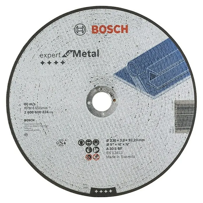 Bosch Doorslijpschijf Expert Metaal - Geschikt voor: Aluminium, Schijfdiameter: 230 mm, Dikte plaat: 3 mm