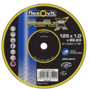 Flexovit Perflex doorslijpschijven - Ø 125 mm - dikte 1 mm - A60V-BF41 - blik à 10 st Wet & Dry toepassing