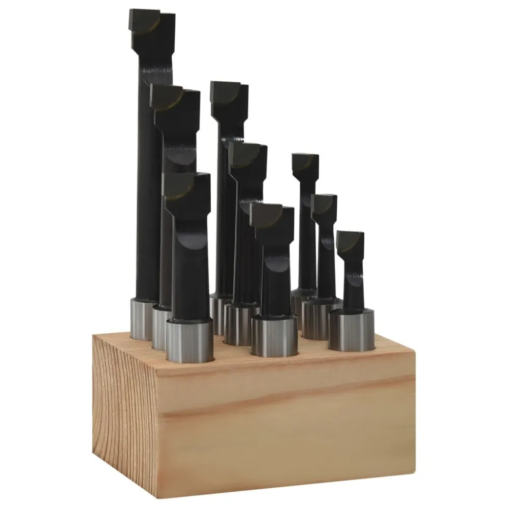Boorfrezen 9 st met houtbasis 12 mm